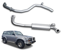 2.5" Exhaust System for 4.2L 1HZ Diesel Toyota Landcruiser 80 Series Wagon HZJ80(1990 - 1998 )-Spoilers and Bodykits Australia