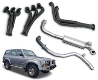 2.5" Exhaust System with Extractors for 4.2L 1HZ Diesel Toyota Landcruiser 80 Series Wagon HZJ80(1990 - 1998 )-Spoilers and Bodykits Australia