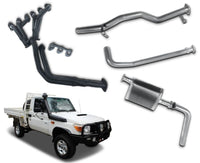 2.5" Stainless Steel Exhaust System with Extractors for 4.2L Non-Turbo Diesel Toyota Landcruiser 79 Series Single Cab Ute(1999 Onwards )-Spoilers and Bodykits Australia