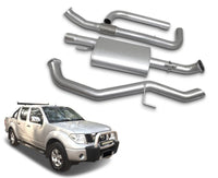 3" Stainless Steel Exhaust System for 2.5L Turbo Diesel Nissan Navara D40 Dual Cab Ute(Up to 08/2011 )-Spoilers and Bodykits Australia