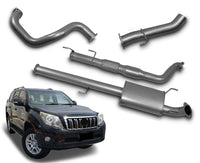 3" Turbo-Back Stainless Steel Exhaust System for 3.0L Common Rail Toyota Prado 150 Series KDJ150R(2009 - 2015 )-Spoilers and Bodykits Australia