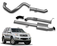 3" Turbo-Back Stainless Steel Exhaust System for 3.0L Direct Injection Toyota Prado 120 Series KZJ120R(2002 - 2007 )-Spoilers and Bodykits Australia