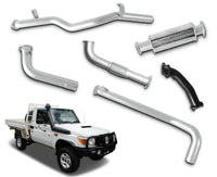 3" Turbo-Back Stainless Steel Exhaust System for 4.2L DTS Turbo Upgrade Toyota Landcruiser 79 Series Single Cab Ute(1999 Onwards )-Spoilers and Bodykits Australia
