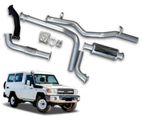 3" Turbo-Back Stainless Steel Exhaust System for 4.2L Turbo Diesel Toyota Landcruiser 78 Series Troop Carrier(06/2006 Onwards )-Spoilers and Bodykits Australia