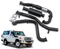 3" Turbo-Back Stainless Steel Exhaust System for 4.5L V8 Turbo Diesel Toyota Landcruiser 78 Series Troop Carrier(01/2012 - 01/2016 )-Spoilers and Bodykits Australia