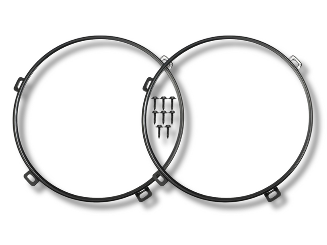 7" Head Light Mount Bracket Rings & Bezels x2 for Jeep Wrangler TJ (1997 - 2006)-Spoilers and Bodykits Australia
