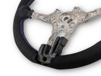 Alcantara Steering Wheel with Red/Blue Stitching for BMW M3 F80 / M4 F82 / F83 (2012 - 2019) - Spoilers and Bodykits Australia