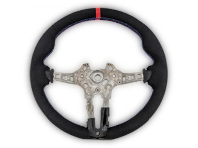 Alcantara Steering Wheel with Red/Blue Stitching for BMW M3 F80 / M4 F82 / F83 (2012 - 2019) - Spoilers and Bodykits Australia