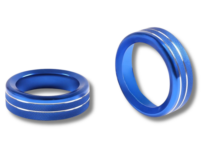 Audio Button Ring Trims for PX2 Ford Ranger - Alloy - Blue (2015 - 2018)-Spoilers and Bodykits Australia