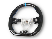 Carbon Fibre & Alcantara Steering Wheel with Blue Centre Line & Stitching for Subaru Impreza G3 / WRX STI / RX (2008 - 2013) - Spoilers and Bodykits Australia