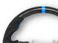 Carbon Fibre & Alcantara Steering Wheel with Blue Centre Line & Stitching for Subaru Impreza G3 / WRX STI / RX (2008 - 2013) - Spoilers and Bodykits Australia