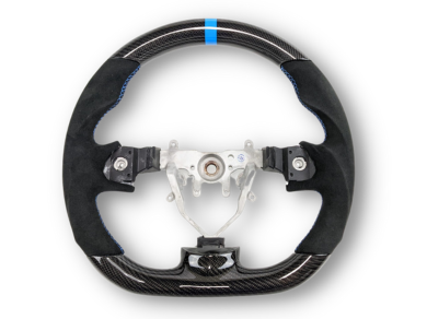 Carbon Fibre & Alcantara Steering Wheel with Blue Centre Line & Stitching for Subaru Impreza G3 / WRX STI / RX (2008 - 2013) - Spoilers and Bodykits Australia