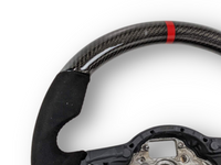 Carbon Fibre & Alcantara Steering Wheel with Red Centre Line & Black Stitching for Volkswagen Golf 7 / MK7 / 7.5 R / GTI (2014 - 2019) - Spoilers and Bodykits Australia