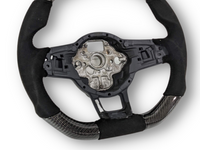 Carbon Fibre & Alcantara Steering Wheel with Red Centre Line & Black Stitching for Volkswagen Golf 7 / MK7 / 7.5 R / GTI (2014 - 2019) - Spoilers and Bodykits Australia