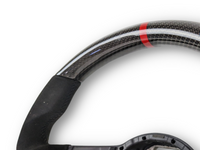 Carbon Fibre & Alcantara Steering Wheel with Red Centre Line & Black Stitching for Volkswagen Golf 7 / MK7 / 7.5 R / GTI (2014 - 2019) - Spoilers and Bodykits Australia