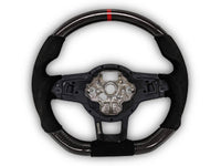 Carbon Fibre & Alcantara Steering Wheel with Red Centre Line & Black Stitching for Volkswagen Golf 7 / MK7 / 7.5 R / GTI (2014 - 2019) - Spoilers and Bodykits Australia