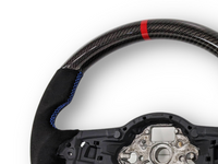Carbon Fibre & Alcantara Steering Wheel with Red Centre Line & Blue Stitching for Volkswagen Golf 7 / MK7 / 7.5 R / GTI (2014 - 2019) - Spoilers and Bodykits Australia