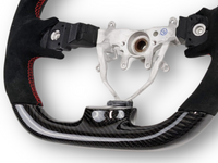 Carbon Fibre & Alcantara Steering Wheel with Red Centre Line & Stitching for Subaru Impreza G3 / WRX STI / RX (2008 - 2013) - Spoilers and Bodykits Australia