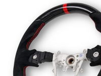 Carbon Fibre & Alcantara Steering Wheel with Red Centre Line & Stitching for Subaru Impreza G3 / WRX STI / RX (2008 - 2013) - Spoilers and Bodykits Australia