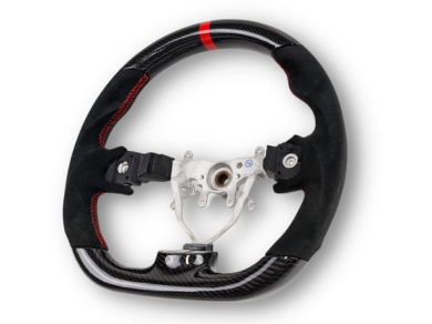 Carbon Fibre & Alcantara Steering Wheel with Red Centre Line & Stitching for Subaru Impreza G3 / WRX STI / RX (2008 - 2013) - Spoilers and Bodykits Australia