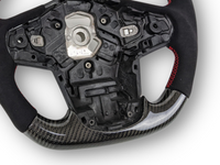 Carbon Fibre & Alcantara Steering Wheel with Red Centre Line & Stitching for Toyota Supra MK5 GR A90 / A91 GT / GTS (2019 - 2024) - Spoilers and Bodykits Australia