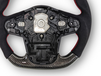 Carbon Fibre & Alcantara Steering Wheel with Red Centre Line & Stitching for Toyota Supra MK5 GR A90 / A91 GT / GTS (2019 - 2024) - Spoilers and Bodykits Australia