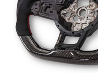 Carbon Fibre & Alcantara Steering Wheel with Red Centre Line & Stitching for Volkswagen Golf 7 / MK7 / 7.5 R / GTI (2014 - 2019) - Spoilers and Bodykits Australia