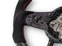 Carbon Fibre & Alcantara Steering Wheel with Red Centre Line & Stitching for Volkswagen Golf 7 / MK7 / 7.5 R / GTI (2014 - 2019) - Spoilers and Bodykits Australia