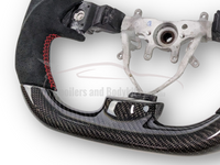 Carbon Fibre & Alcantara Steering Wheel with Red Stitching for Subaru Impreza G3 / WRX STI / RX (2008 - 2013) - Spoilers and Bodykits Australia