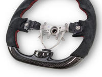 Carbon Fibre & Alcantara Steering Wheel with Red Stitching for Subaru Impreza G3 / WRX STI / RX (2008 - 2013) - Spoilers and Bodykits Australia