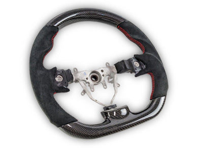 Carbon Fibre & Alcantara Steering Wheel with Red Stitching for Subaru Impreza G3 / WRX STI / RX (2008 - 2013) - Spoilers and Bodykits Australia