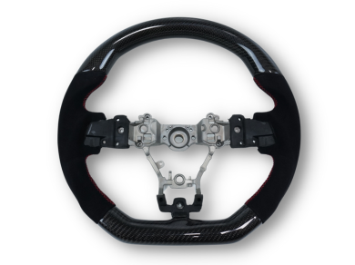 Carbon Fibre & Alcantara Steering Wheel with Red Stitching for Subaru WRX STI / Levorg (2015 - 2021) - Spoilers and Bodykits Australia