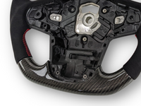 Carbon Fibre & Alcantara Steering Wheel with Red Stitching for Toyota Supra MK5 GR A90 / A91 GT / GTS (2019 - 2024) - Spoilers and Bodykits Australia