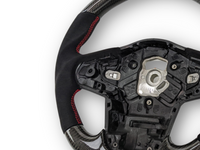 Carbon Fibre & Alcantara Steering Wheel with Red Stitching for Toyota Supra MK5 GR A90 / A91 GT / GTS (2019 - 2024) - Spoilers and Bodykits Australia