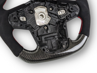 Carbon Fibre & Alcantara Steering Wheel with Red Stitching for Toyota Supra MK5 GR A90 / A91 GT / GTS (2019 - 2024) - Spoilers and Bodykits Australia