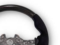 Carbon Fibre & Alcantara Steering Wheel with Red/Blue Stitching for BMW M3 F80 / M4 F82 / F83 (2012 - 2019) - Spoilers and Bodykits Australia
