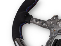Carbon Fibre & Alcantara Steering Wheel with Red/Blue Stitching for BMW M3 F80 / M4 F82 / F83 (2012 - 2019) - Spoilers and Bodykits Australia