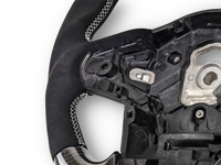 Carbon Fibre & Alcantara Steering Wheel with White Centre Line & Stitching for Toyota Supra MK5 GR A90 / A91 GT / GTS (2019 - 2024) - Spoilers and Bodykits Australia