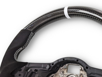 Carbon Fibre & Alcantara Steering Wheel with White Centre Line & Stitching for Volkswagen Golf 7 / MK7 / 7.5 R / GTI (2014 - 2019) - Spoilers and Bodykits Australia