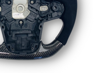 Carbon Fibre & Alcantara Steering Wheel with White Stitching for Toyota Supra MK5 GR A90 / A91 GT / GTS (2019 - 2024) - Spoilers and Bodykits Australia