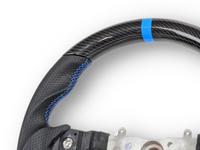 Carbon Fibre & Leather Steering Wheel with Blue Centre Line & Stitching for Subaru Impreza G3 / WRX STI / RX (2008 - 2013) - Spoilers and Bodykits Australia