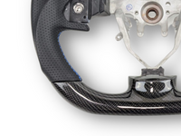 Carbon Fibre & Leather Steering Wheel with Blue Centre Line & Stitching for Subaru Impreza G3 / WRX STI / RX (2008 - 2013) - Spoilers and Bodykits Australia