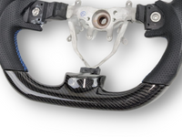 Carbon Fibre & Leather Steering Wheel with Blue Centre Line & Stitching for Subaru Impreza G3 / WRX STI / RX (2008 - 2013) - Spoilers and Bodykits Australia