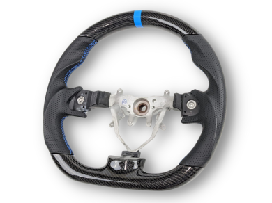 Carbon Fibre & Leather Steering Wheel with Blue Centre Line & Stitching for Subaru Impreza G3 / WRX STI / RX (2008 - 2013) - Spoilers and Bodykits Australia