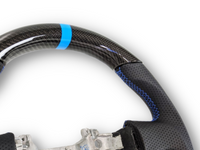 Carbon Fibre & Leather Steering Wheel with Blue Centre Line & Stitching for Toyota 86 / Subaru BRZ (2012 - 2016) - Spoilers and Bodykits Australia