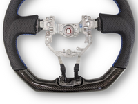 Carbon Fibre & Leather Steering Wheel with Blue Centre Line & Stitching for Toyota 86 / Subaru BRZ (2012 - 2016) - Spoilers and Bodykits Australia