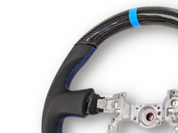 Carbon Fibre & Leather Steering Wheel with Blue Centre Line & Stitching for Toyota 86 / Subaru BRZ (2012 - 2016) - Spoilers and Bodykits Australia