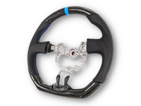 Carbon Fibre & Leather Steering Wheel with Blue Centre Line & Stitching for Toyota 86 / Subaru BRZ (2012 - 2016) - Spoilers and Bodykits Australia