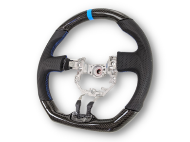 Carbon Fibre & Leather Steering Wheel with Blue Centre Line & Stitching for Toyota 86 / Subaru BRZ (2012 - 2016) - Spoilers and Bodykits Australia