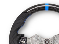 Carbon Fibre & Leather Steering Wheel with Blue Centre Line & Stitching for Toyota 86 / Subaru BRZ (2017 - 2023+) - Spoilers and Bodykits Australia